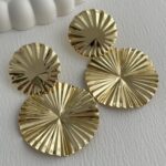 Özel Seri İkili Yuvarlak Tasarım Büyük Boy Gold Küpe