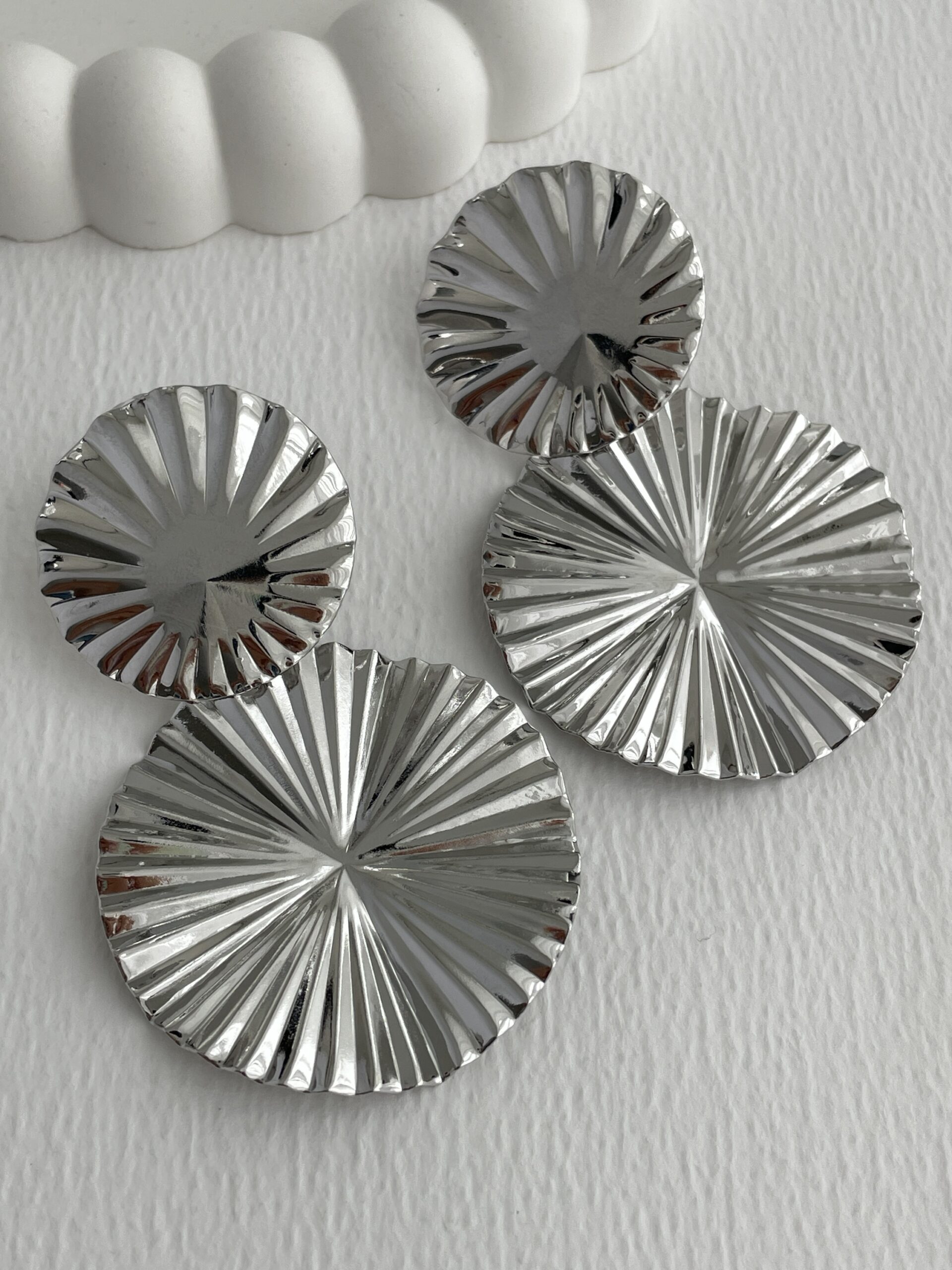 img_3027 Özel Seri İkili Yuvarlak Tasarım Büyük Boy Gümüş Küpe