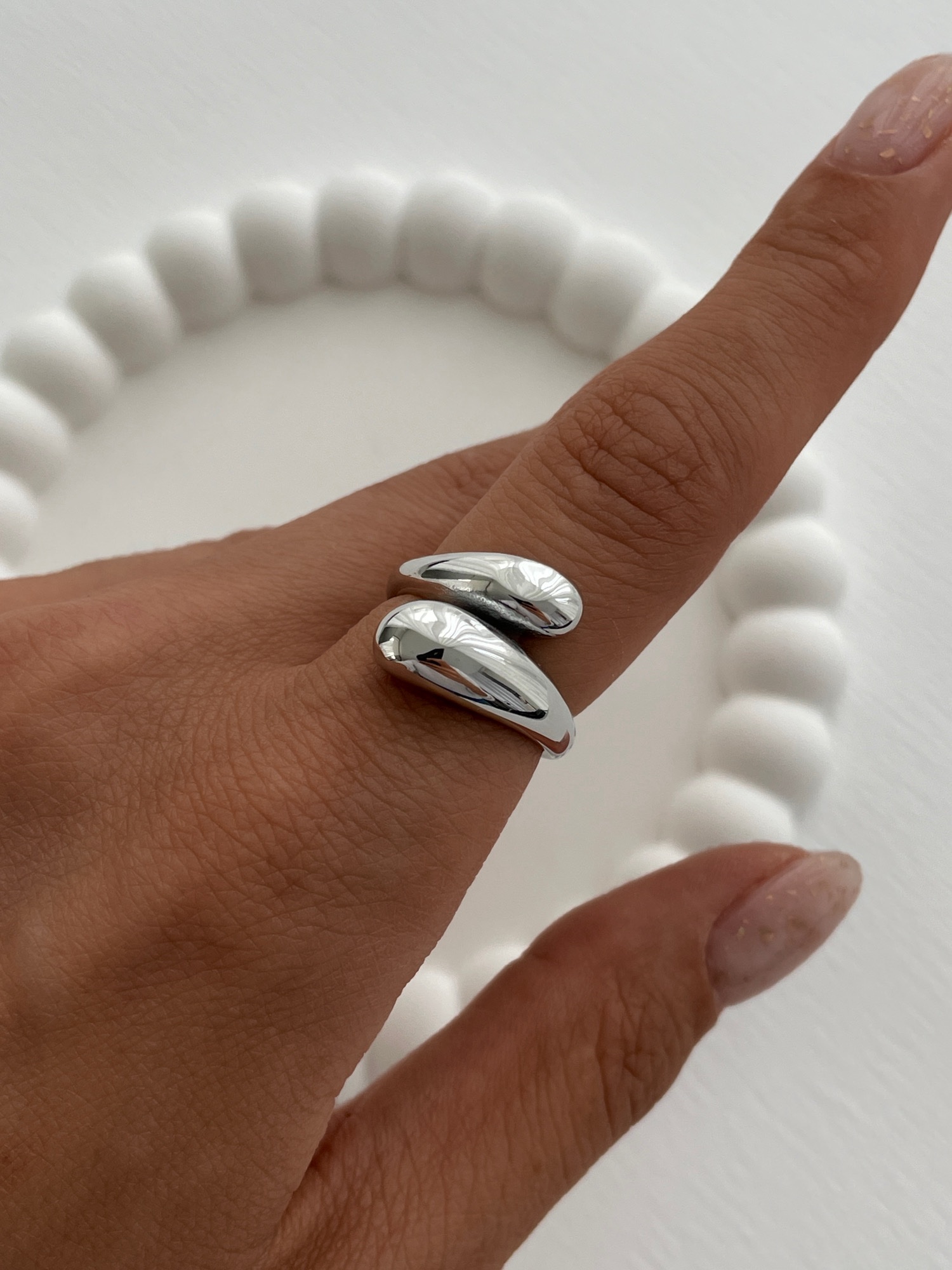 img_3922 Özel Seri Damla Tasarım Gümüş Ayarlanabilir Yüzük