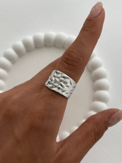 Özel Seri Soyut Tasarım Gümüş Ayarlanabilir Yüzük