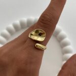 Özel Seri Geometrik Desen Gold Ayarlanabilir Yüzük