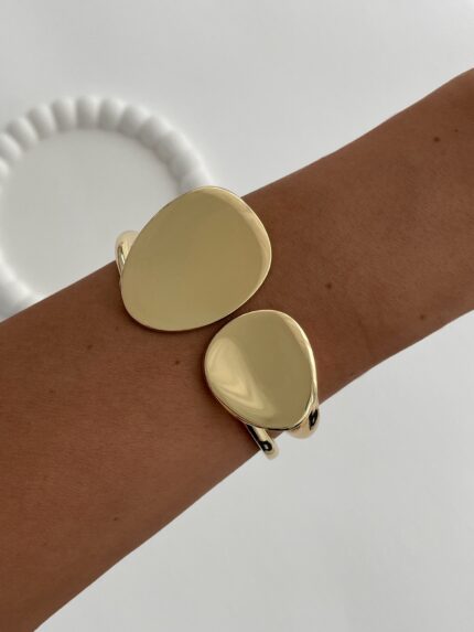 Özel Seri Geometrik Desen Gold Kelepçe Bileklik