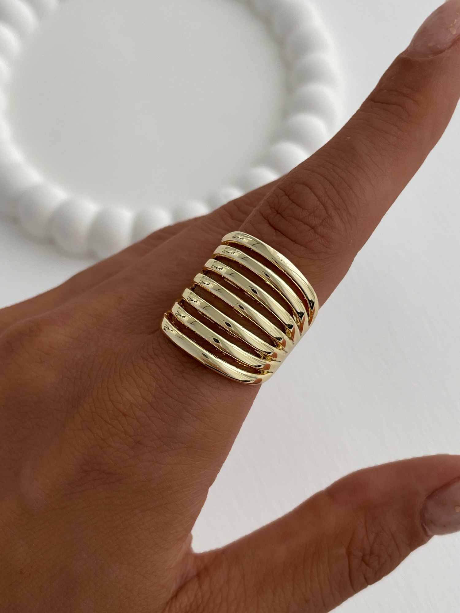 img_6941 Özel Seri Geometrik Desen Gold Ayarlanabilir Yüzük