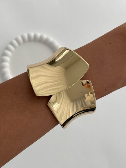 Özel Seri Geometrik Desen Gold Kelepçe Bileklik