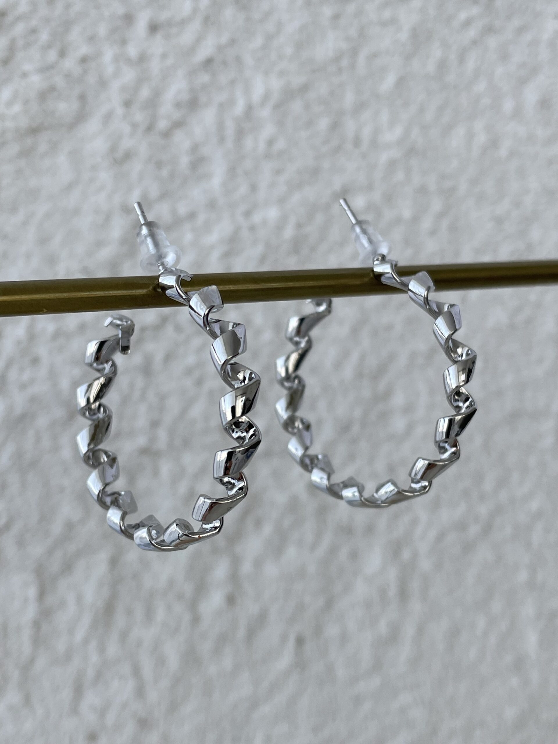 img_9522 Özel Seri İnce Sarmal Tasarım Gümüş Halka Küpe