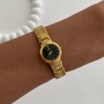Çelik Siyah Kadran Vintage Gold Saat
