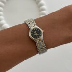 Çelik Siyah Kadran Vintage Gold & Gümüş Saat