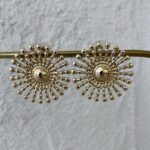 Özel Seri Güneş Tasarım Gold Küpe