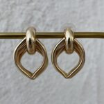 Özel Seri Damla Tasarım Üçlü Gold Küpe