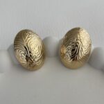Özel Seri Oval Tasarım Vintage Gold Küpe