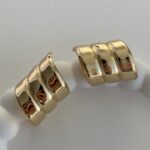 Özel Seri Üçlü S Tasarım Gold Küpe