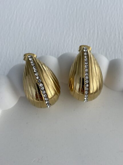 Çelik Zirkon Taşlı Marka Gold Küpe