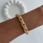 Özel Seri Gold Kalın Desenli Burgu Bileklik