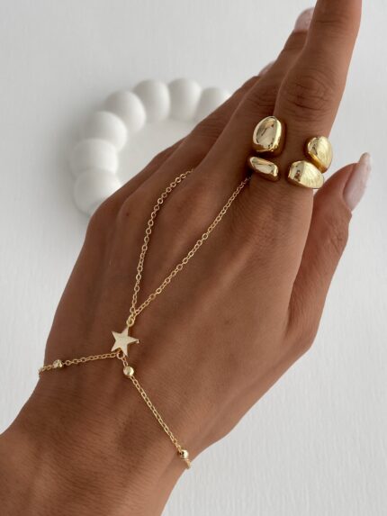 Özel Seri Yıldız Tasarım Gold Zincir Şahmeran