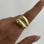 Özel Seri İkili Bubble Gold Ayarlanabilir Yüzük
