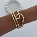 Özel Seri Geometrik Desen Gold Kelepçe Bileklik