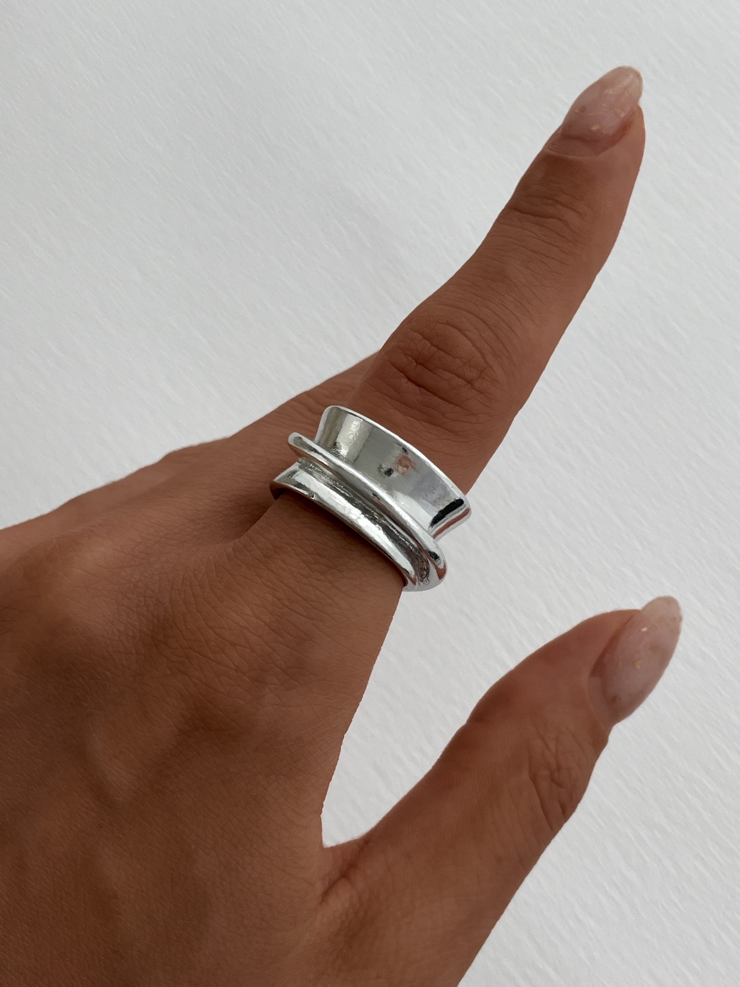 img_1610 Özel Seri Geometrik Desen Gümüş Ayarlanabilir Yüzük