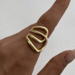 Özel Seri Geometrik Desen Gold Ayarlanabilir Yüzük