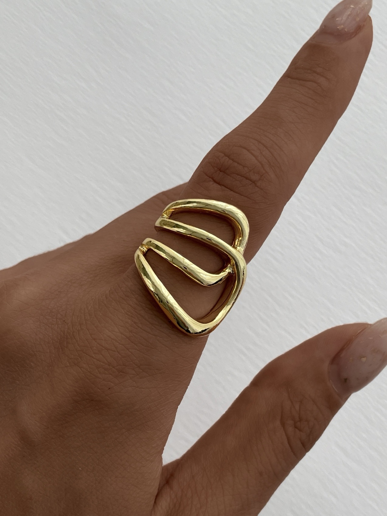 img_1894 Özel Seri Geometrik Desen Gold Ayarlanabilir Yüzük