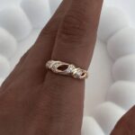 Özel Seri 7 Numara Zirkon Taşlı Gold Tasarım Yüzük