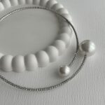Özel Seri Zirkon Taşlı Gümüş İnci Choker Kolye