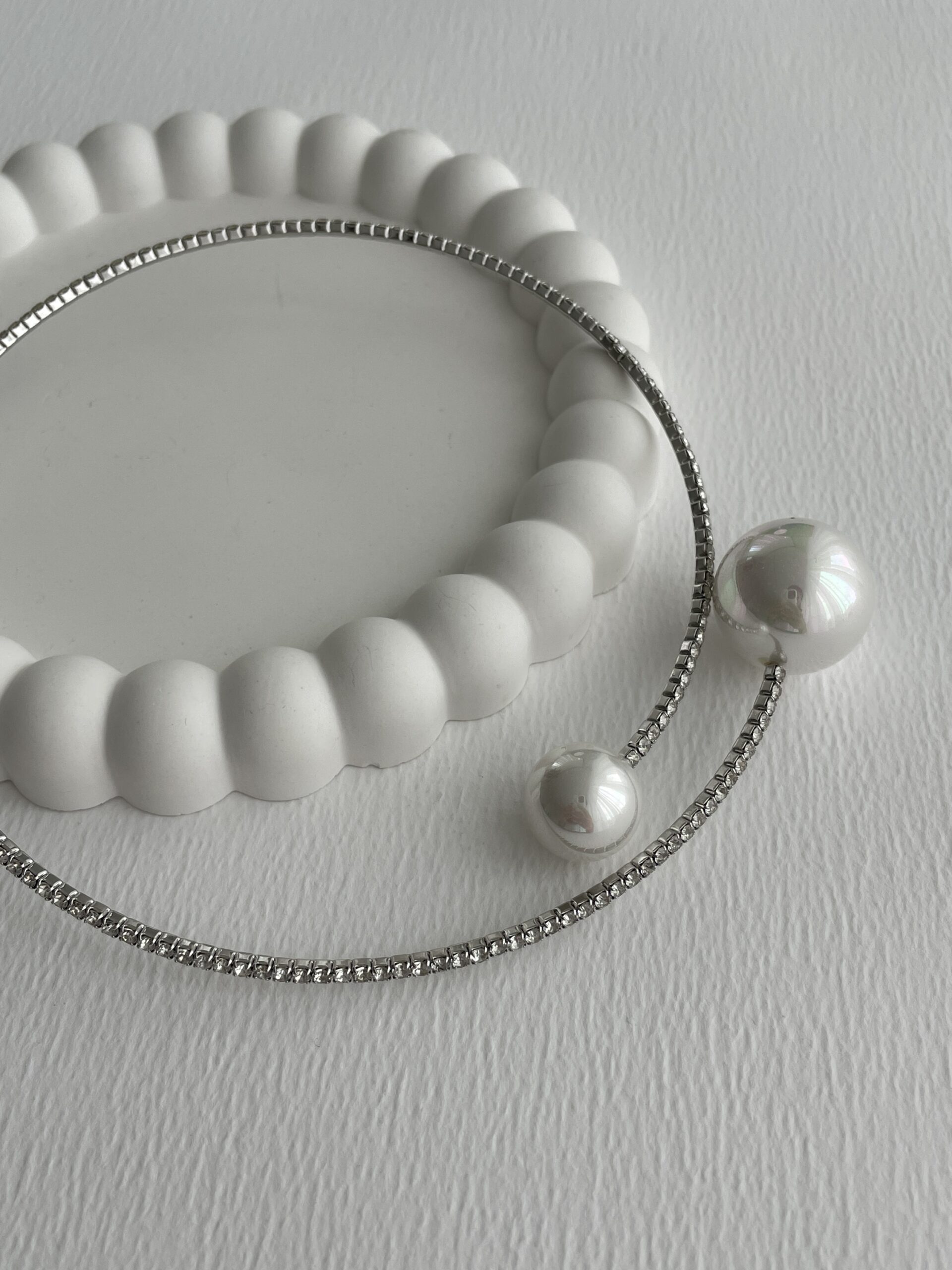 img_3458 Özel Seri Zirkon Taşlı Gümüş İnci Choker Kolye