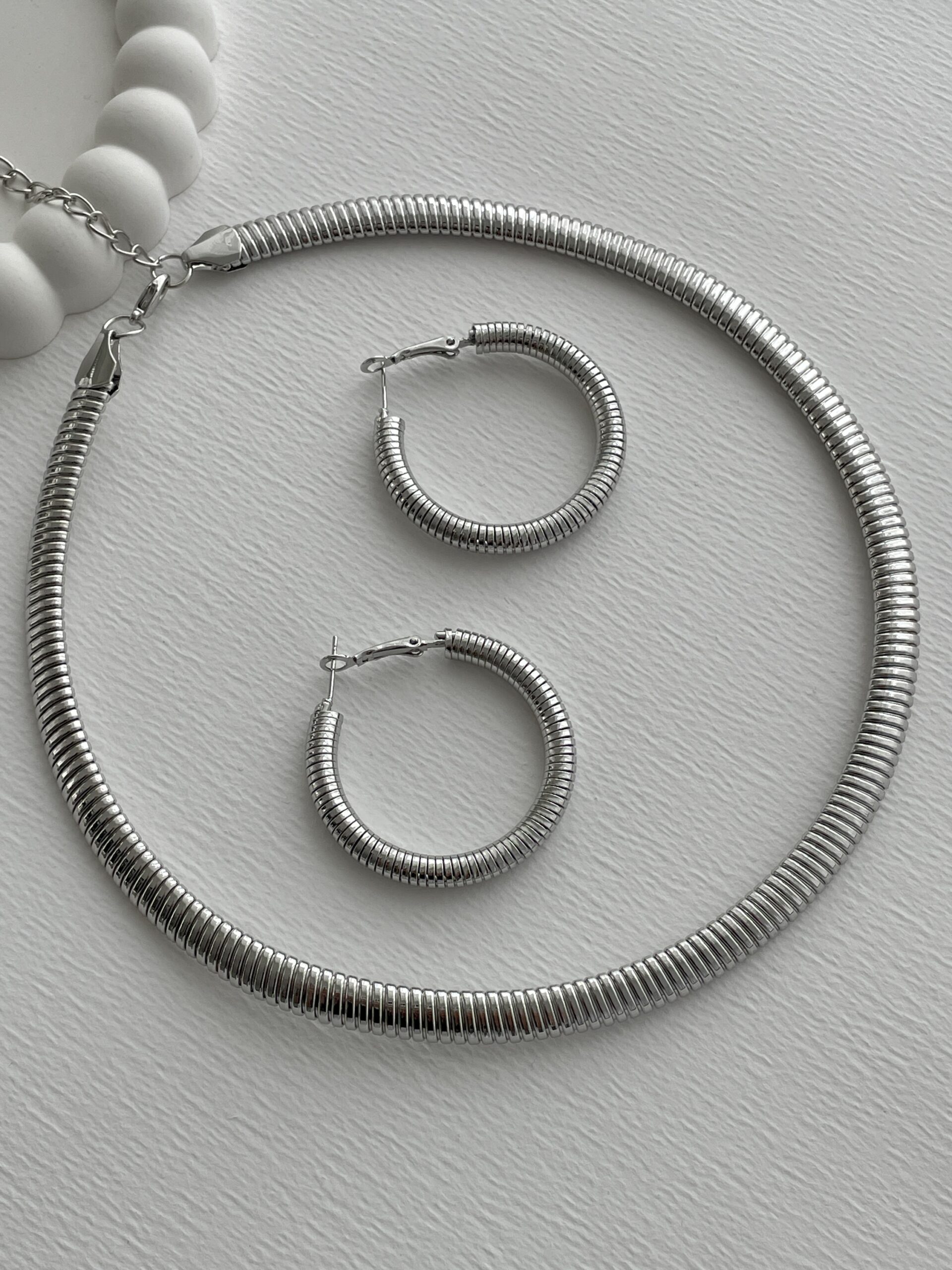 img_3491 Özel Seri Tırtık Desen Gümüş Kolye Küpe Seti