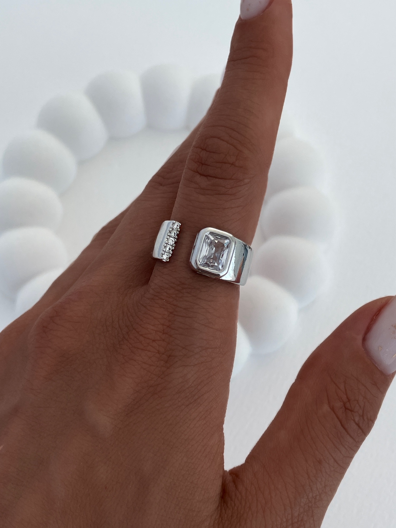 img_3538 Özel Seri Baget Tek Taş Ayarlanabilir Gümüş Yüzük