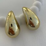 Özel Seri Büyük Boy Marka Muadil Gold Damla Küpe 4cm