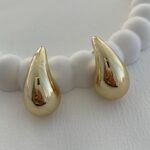 Özel Seri Orta Boy Damla Tasarım Gold Marka Küpe 3cm