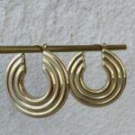 Çelik Gold Birleşik Üç Halka Küpe