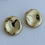 Özel Seri Vintage Soyut Tasarım Yuvarlak Gold Küpe