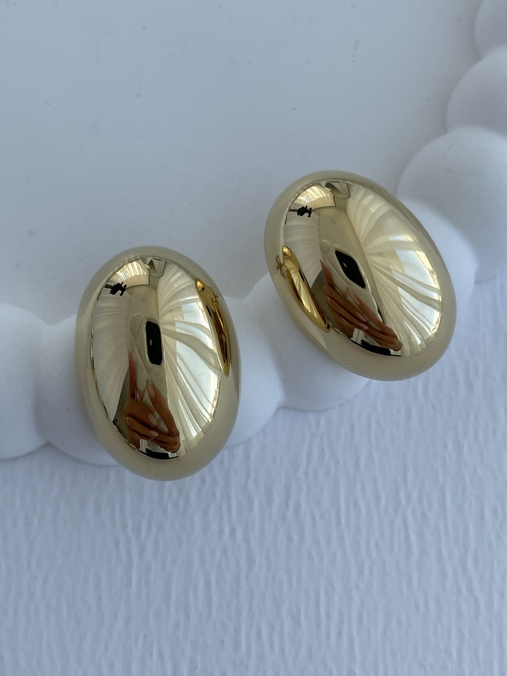 img_3819 Çelik Oval Vintage Tasarım Gold Küpe