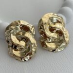 Özel Seri S Desen Soyut Tasarım Gold Küpe