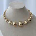 Özel Seri Zirkon Taşlı Gold Top Choker Kolye