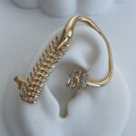 Özel Seri Kulaktan Geçmeli Gold Tasarım Earcuff