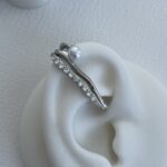 Özel Seri Zirkon Taşlı İnci Detaylı Gümüş Earcuff