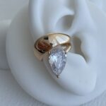 Özel Seri Büyük Damla Taş Gold Earcuff