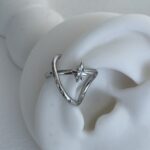 Özel Seri Zirkon Taşlı X Tasarım Gümüş Baget Earcuff