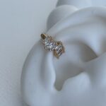 Özel Seri Baget Taşlı Z Tasarım Gold Earcuff