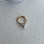 Özel Seri Zirkon Taşlı Üçgen Tasarım Gold Baget Tragus
