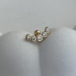 Özel Seri Zirkon Taşlı Daire Tasarım Gold Tragus