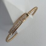 Özel Seri Zirkon Taşlı M Harf Gold Ayarlanabilir Bileklik