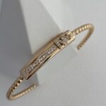 Özel Seri Zirkon Taşlı N Harf Gold Ayarlanabilir Bileklik