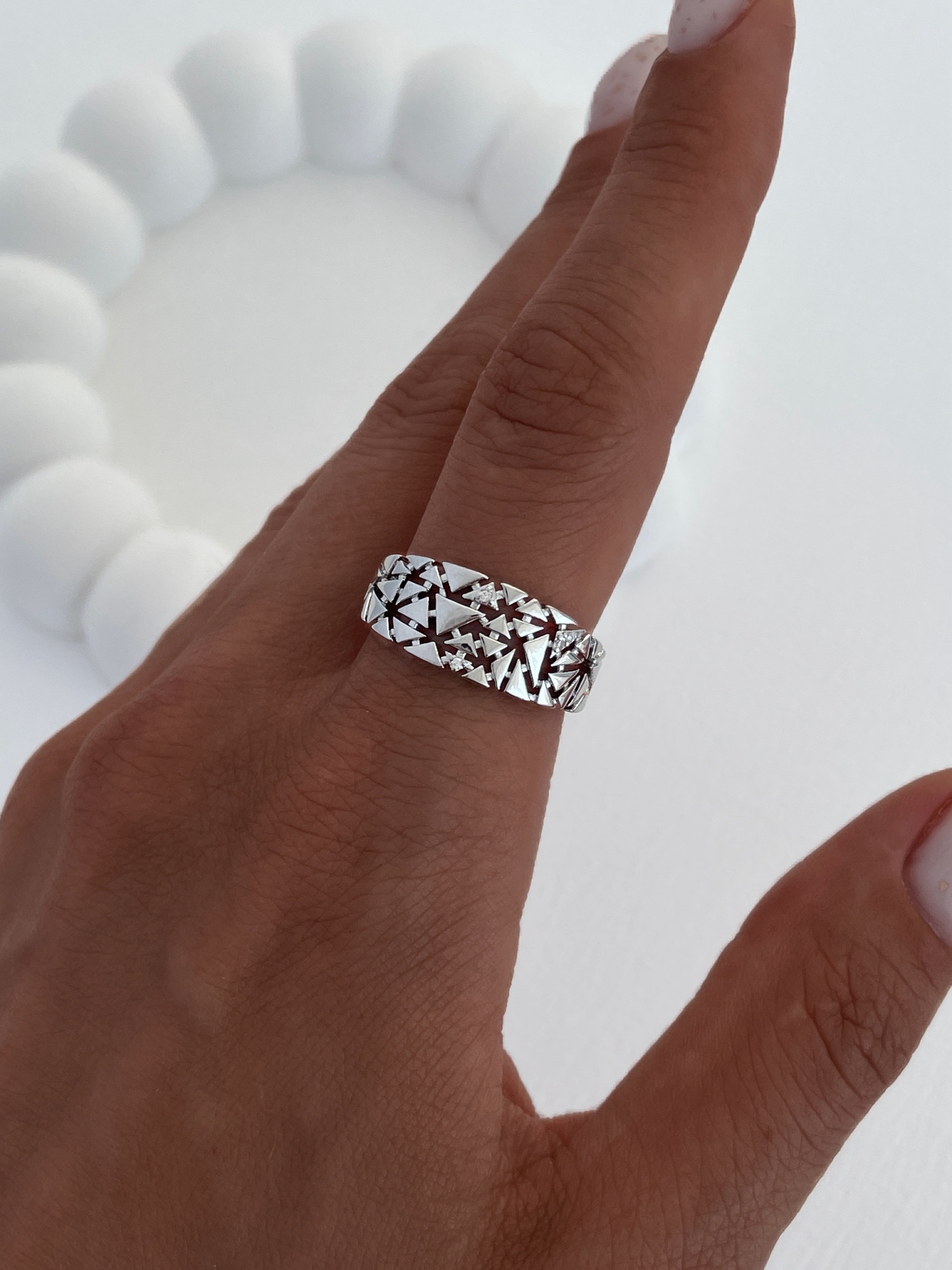 img_5513 Özel Seri Geometrik Desen Gümüş Ayarlanabilir Yüzük