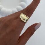 Özel Seri Asimetrik Kıvrım Marka Gold Ayarlanabilir Yüzük