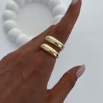 Özel Seri İkili Kalın Boru Gold Ayarlanabilir Yüzük