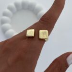 Özel Seri Geometrik Desen Gold Ayarlanabilir Yüzük