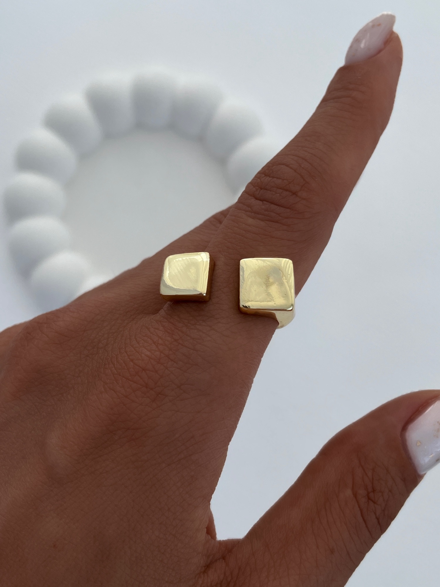 img_6030 Özel Seri Geometrik Desen Gold Ayarlanabilir Yüzük