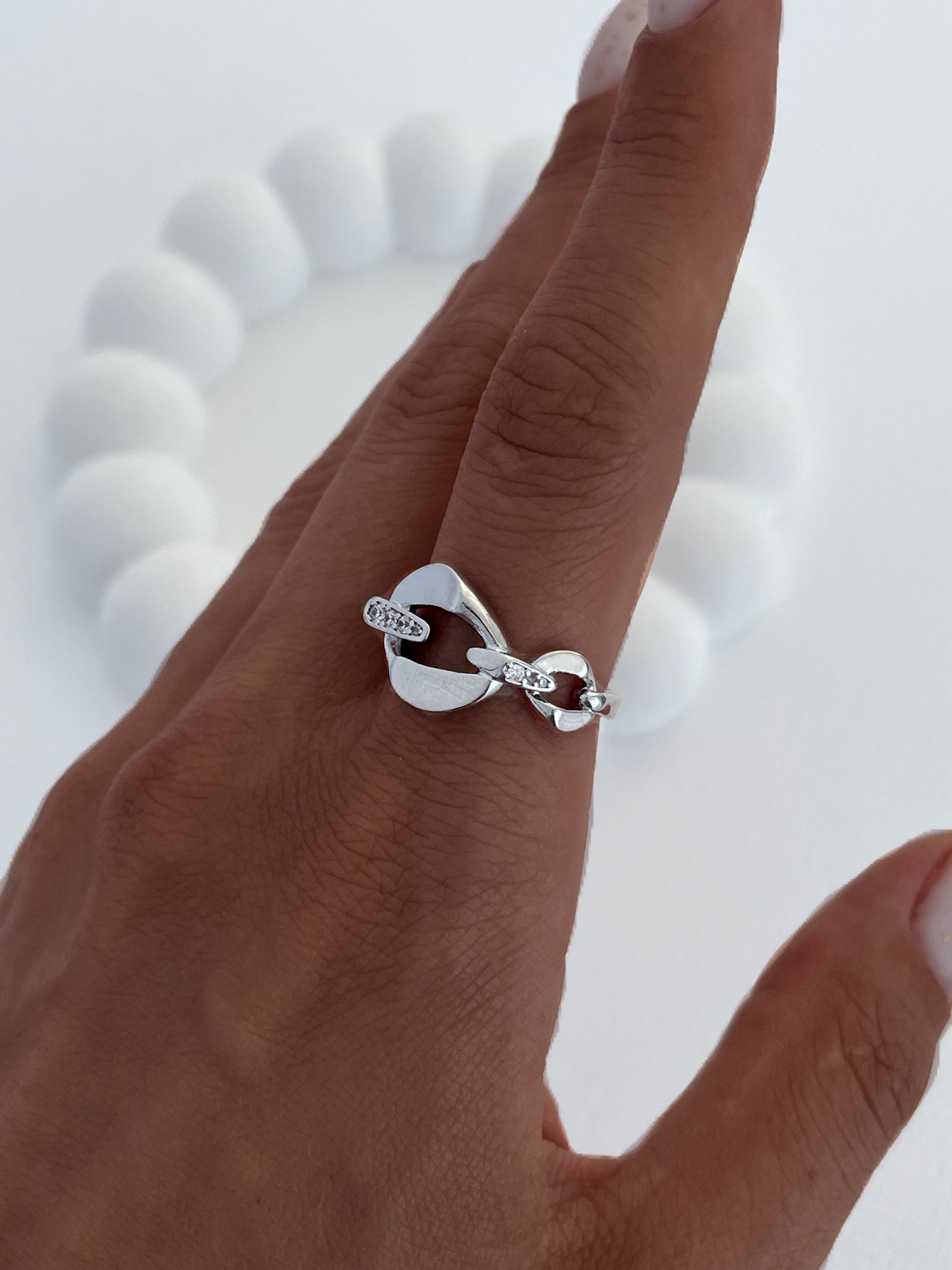 img_6105 Özel Seri Zirkon Taşlı Geometrik Desen Gümüş Ayarlanabilir Yüzük